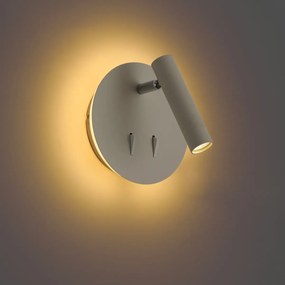 Lampada da Parete Moderna Beige Incl. LED con USB-C - Croft