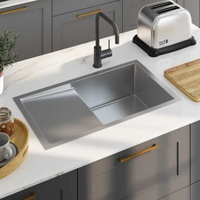 Lavello Da Cucina Lavorato A Mano İn Acciaio Inox /