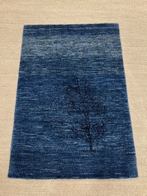 Loribaft Tappeto 80 x 120 Blu (Iran) Annodato A Mano