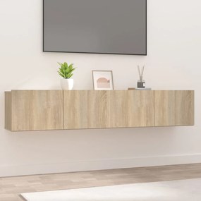 Mobili porta tv 2 pz rovere sonoma 80x30x30cm legno multistrato