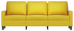 Divano a 3 posti giallo 180 cm in velluto