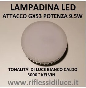 Lampadina led attacco gx53 potenza 9.5w luce calda 3000k