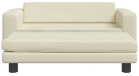 Lettino per cani con estensione crema 100x50x30cm in similpelle