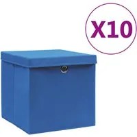 Contenitori con Coperchi 10 pz 28x28x28 cm Blu 325198