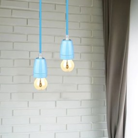 Cavo di alimentazione 1xE27/60W/230V blu/porcellana