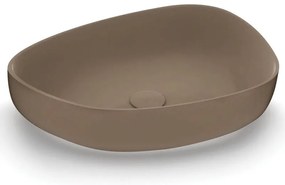Lavabo da appoggio OLYMPIA CERAMICA irregolare in ceramica L 55 x H 14 x P 40 cm marrone