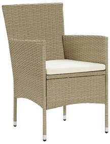 Set da pranzo per giardino 11 pz in polyrattan beige