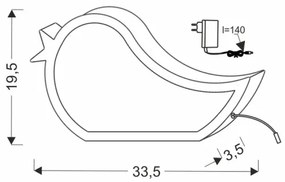 Lampada da scrivania LED per bambini BIRD LED/12W/230V blu
