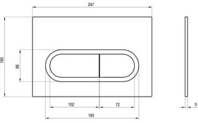 Ravak X01454 - Pulsante di scarico CHROME 24,7x16,5 cm cromo opaco