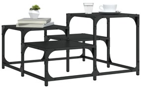 Tavolino Da Salotto Nero 68x68x40 Cm İn Legno Multistrato /