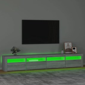 Mobile porta tv con luci led grigio sonoma 240x35x40 cm