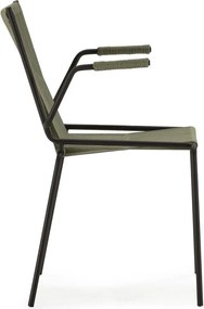 Sedie da pranzo in set verdi in metallo con braccioli/impilabili 2 pz Emily – Marckeric