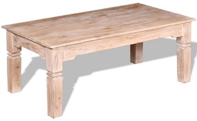 Tavolino Da Salotto İn Legno Massello Di Acacia 110x60x45 Cm /