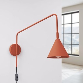 Lampada da parete color terracotta con alimentazione a corrente Zylo – Sollux