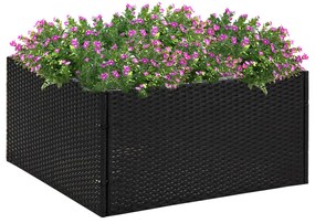 Fioriera Da Giardino Nero 80x80x40 Cm İn Polyrattan /