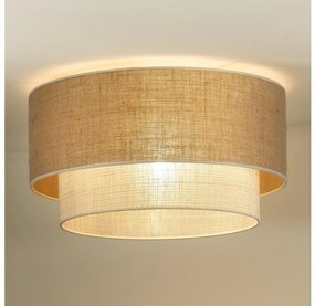 Duolla - Plafoniera YUTE BOHO 3xE27/15W/230V diametro 60 cm marrone/color crema