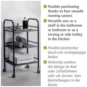 Scaffale mobile in metallo nero 41x75 cm - Wenko