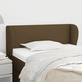 Testiera Ad Orecchio Marrone Scuro 103x23x78/88 Cm İn Tessuto /