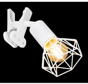 Globo 54802WK - Applique con clip XARA I 1xE14/40W/230V bianco