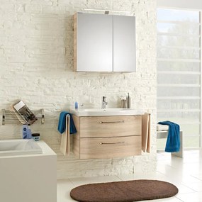 Mobile da bagno sospeso Solitaire di Pelipal L 75 x H 49 x P 42.7 cm rovere, 2 cassetti