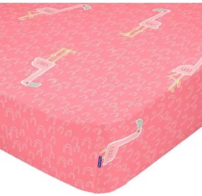 Lenzuolo con angoli HappyFriday MOSHI MOSHI Multicolore Rosa 70 x 140 x 14 cm