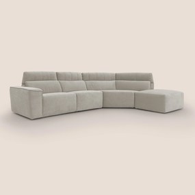 Clark Divano angolare con opzione relax elettrico in tessuto smacchiabile impermeabile T17 panna