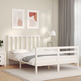 Giroletto Senza Materasso Bianco 140x200 Cm Legno Massello Pino /