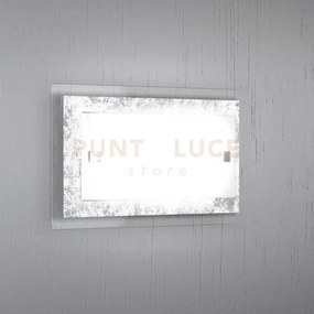 Tray applique piccola 1 luce foglia argento 1087-ap-fa