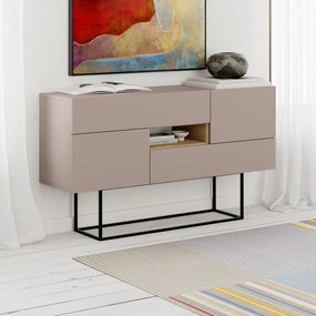 Cassettiera bassa grigio-beige 145x82 cm Titan - Marckeric