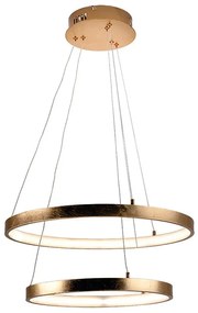 Lampadario LED glamour Joy dorato, luce naturale 2250 lumen, NOVECENTO