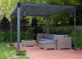 Gazebo da giardino in alluminio Milano Palram - Canopia 3 x 3 m Heat Block antracite