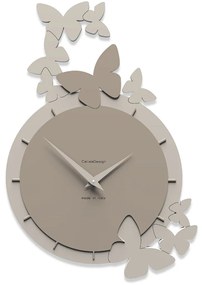 CalleaDesign Orologio farfalle danzanti color tortora