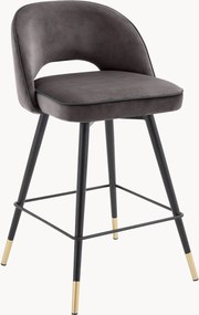 Set di 2 sedie da bancone in velluto Cliff