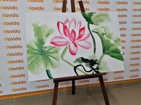 Quadro su tela – Fiore di loto acquerellato