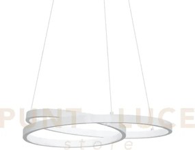Oz lampadario a sospensione led smd 38 w on-off 4350 lm 3000 k bian...