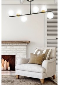 Plafoniera Contemporaneo Vishnu Acciaio Nero Oro 6 Luci E14 Ip20