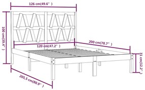 Giroletto Grigio in Legno Massello di Pino 120x200 cm