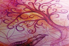 Quadro su tela – Albero della vita magico in tonalità pastello