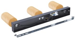 Brilagi - Faretto SELE 3xGU10/30W/230V nero/decorazioni in rovere