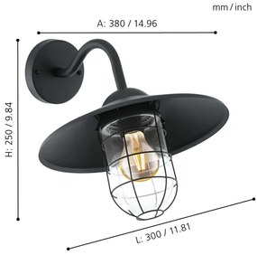Eglo 94792 - Lampada da esterno MELGOA 1xE27/60W/230V