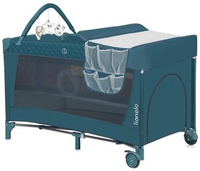 Lionelo - Lettino da viaggio FLOWER Verde Turchese