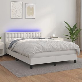Giroletto Molle Con Materasso E Led Bianco 140x200cm Similpelle /