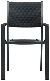 Set da pranzo da giardino 9 pz nero