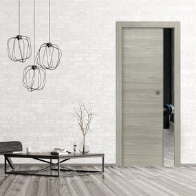 Porta interna scorrevole Callisto in MDF colore cenere, L 70 x H 210 cm, apertura reversibile