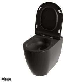 Azzurra Ceramica "Comoda" Wc Da Terra In Ceramica Finitura Nero Opaco