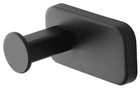 Appendino portasciugamani in acciaio inox nero con doppio fissaggio