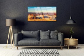Quadro in vetro Paesaggio del cielo del deserto 100x50 cm