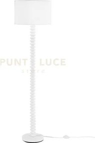 Piantana sultan bianca in metallo e paralume in velluto 1 luce atta...