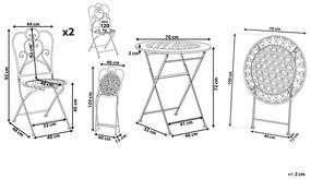 Set da balcone di un tavolo e due sedie beige/bianco sporco TRIESTE Beliani