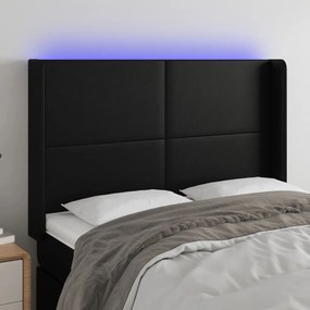 Testiera A Led Nera 147x16x118/128 Cm İn Similpelle /